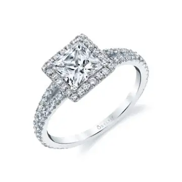 Princess Cut Split Shank Engagement Ring - Genevieve