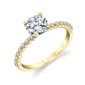 White Gold Round Classic Engagement Ring - Estelle