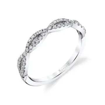 White Gold Stackable Wedding Band