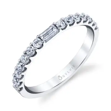 Stackable Baguette Wedding Band