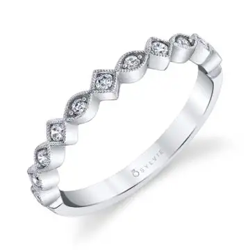 White Gold Stackable Wedding Band