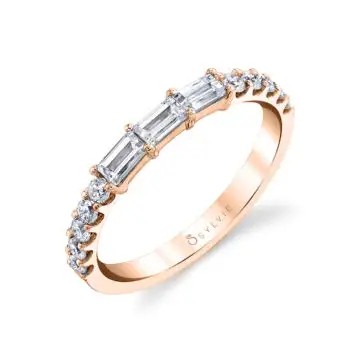 White Gold Stackable Baguette Wedding Band