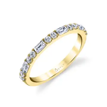 White Gold Stackable Baguette Wedding Band