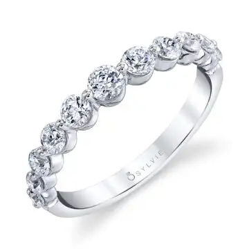 White Gold Stackable Wedding Band