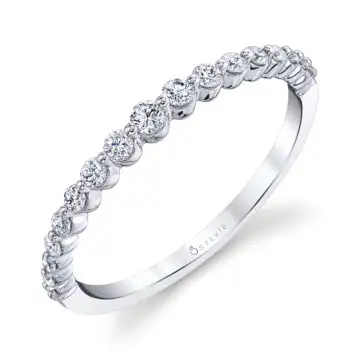 White Gold Stackable Wedding Band