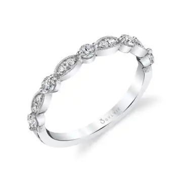 White Gold Stackable Wedding Band