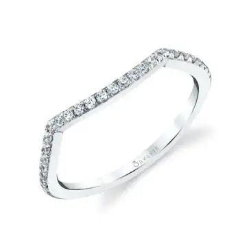 White Gold Round Cut Contoured Wedding Band - Amahle