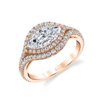 Vienna' Natural Diamonds Gold Flower Engagement Ring