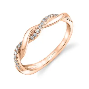 White Gold Spiral Diamond Wedding Ring - Claire