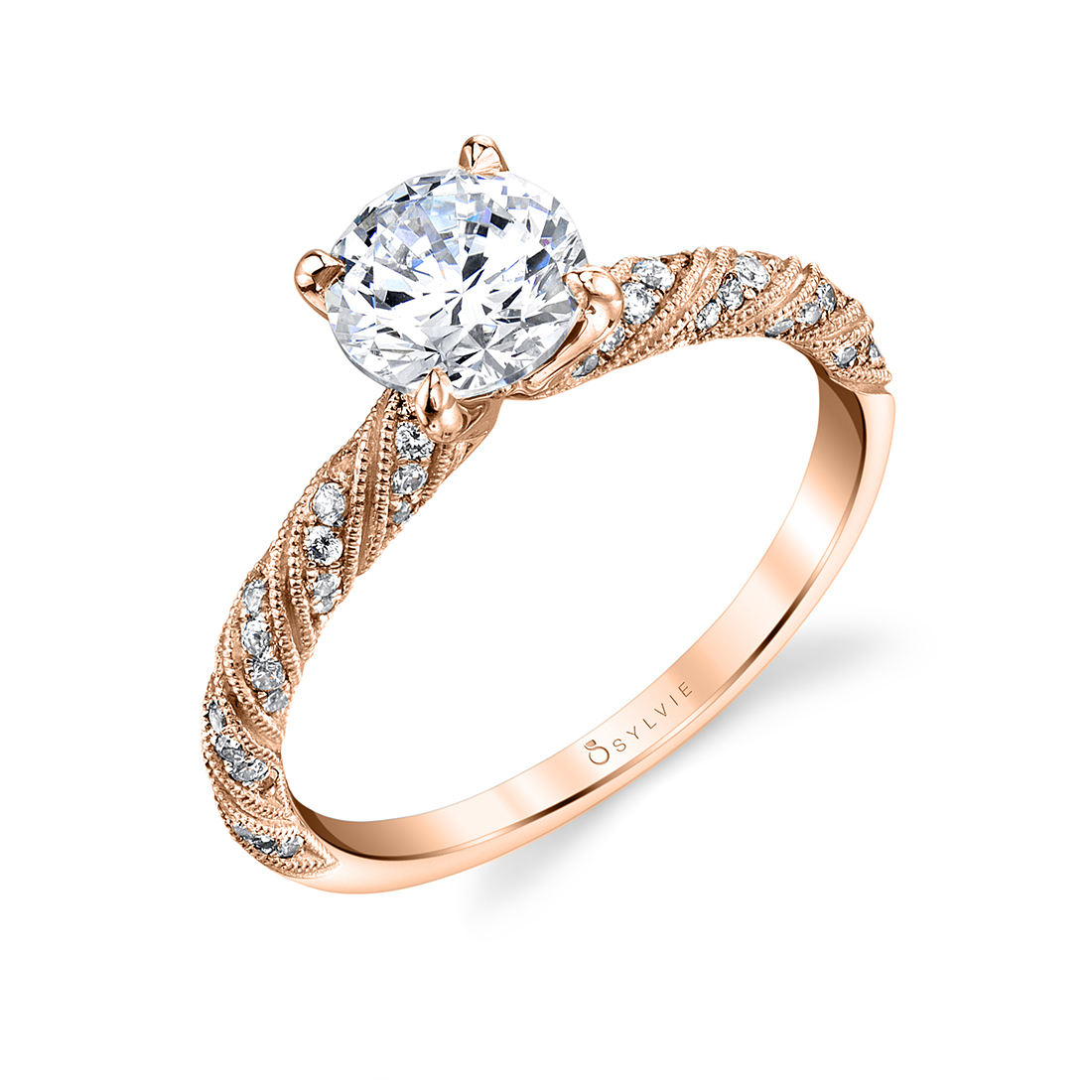 18kt rose gold Bella diamond double ring