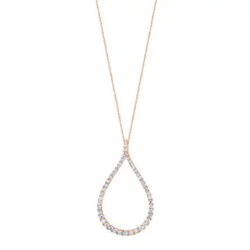 White Gold Diamond Hoop Necklace - .50 Carats