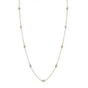 White Gold Diamonds by the Yard Necklace - .30 Carats