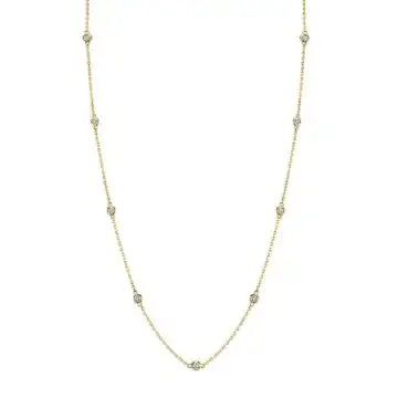 White Gold Diamonds by the Yard Necklace - .30 Carats