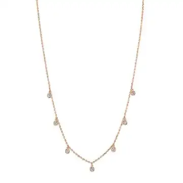 White Gold Diamonds by the Yard Necklace - .15 Carats