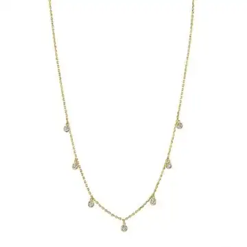 White Gold Diamonds by the Yard Necklace - .15 Carats