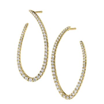 White Gold Unique Diamond Hoop Earrings