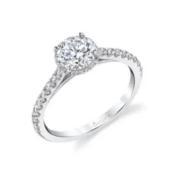 Round Cut Classic Hidden Halo Engagement Ring - Harmonie