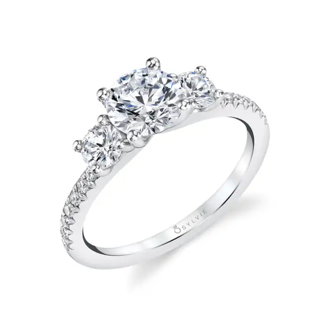 Round Cut Pave Diamond Wedding Band - Gemma