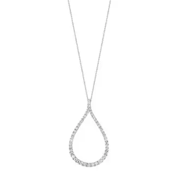 White Gold Diamond Hoop Necklace - .50 Carats