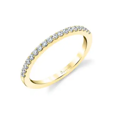 White Gold Round Cut Pave Wedding Band - Kira