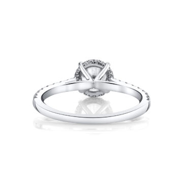 White Gold Round Cut Classic Hidden Halo Engagement Ring - Harmonie