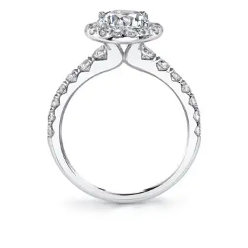 Round Cut Halo Engagement Ring - Sasha