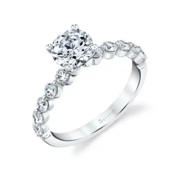 Round Cut Single Prong Engagement Ring 0.50 Ct. - Karol