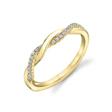 White Gold Diamond Spiral Wedding Ring - Evangeline