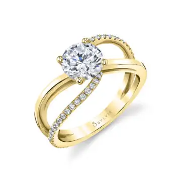 White Gold Split Band Engagement Ring - Flavia