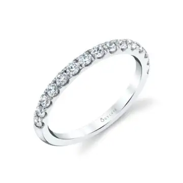 Round Cut Thick Wedding Band - Sasha