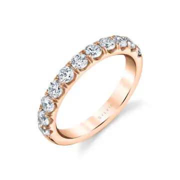 White Gold Thick Diamond Band with Round Brilliant Diamonds