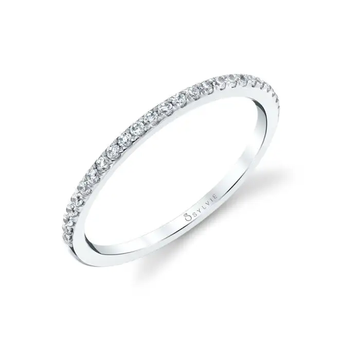 Round Cut Thin Diamond Band - Halle