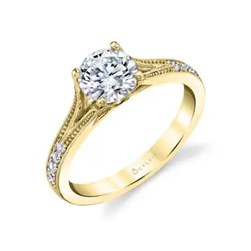 Round Cut Unique Engagement Ring - Cherish