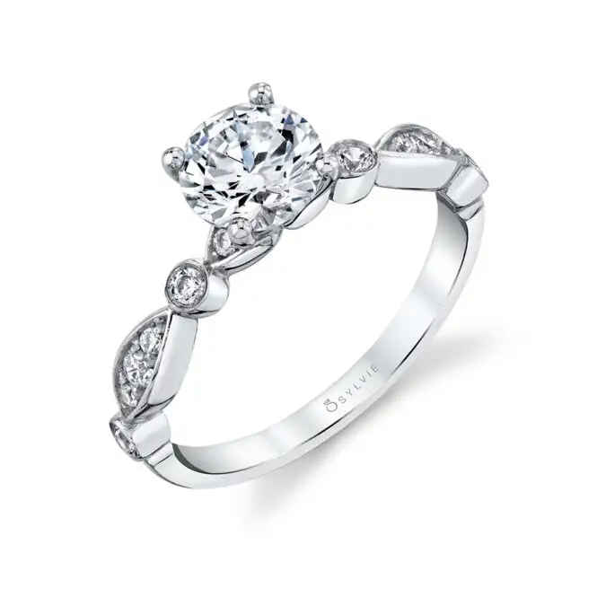 White Gold Unique Engagement Ring