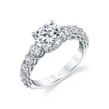 Engagement Ring with Wide Band - Ingrid