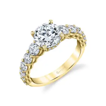 White Gold Engagement Ring with Wide Band - Ingrid