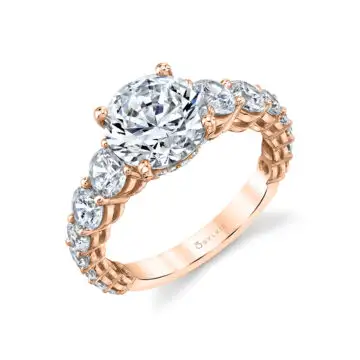 White Gold Engagement Ring with Extra Wide Band - Lavinia