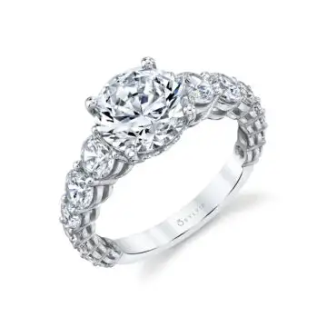 Engagement Ring with Extra Wide Band - Lavinia