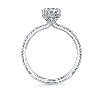 White Gold Classic Pave Engagement Ring - Erseline