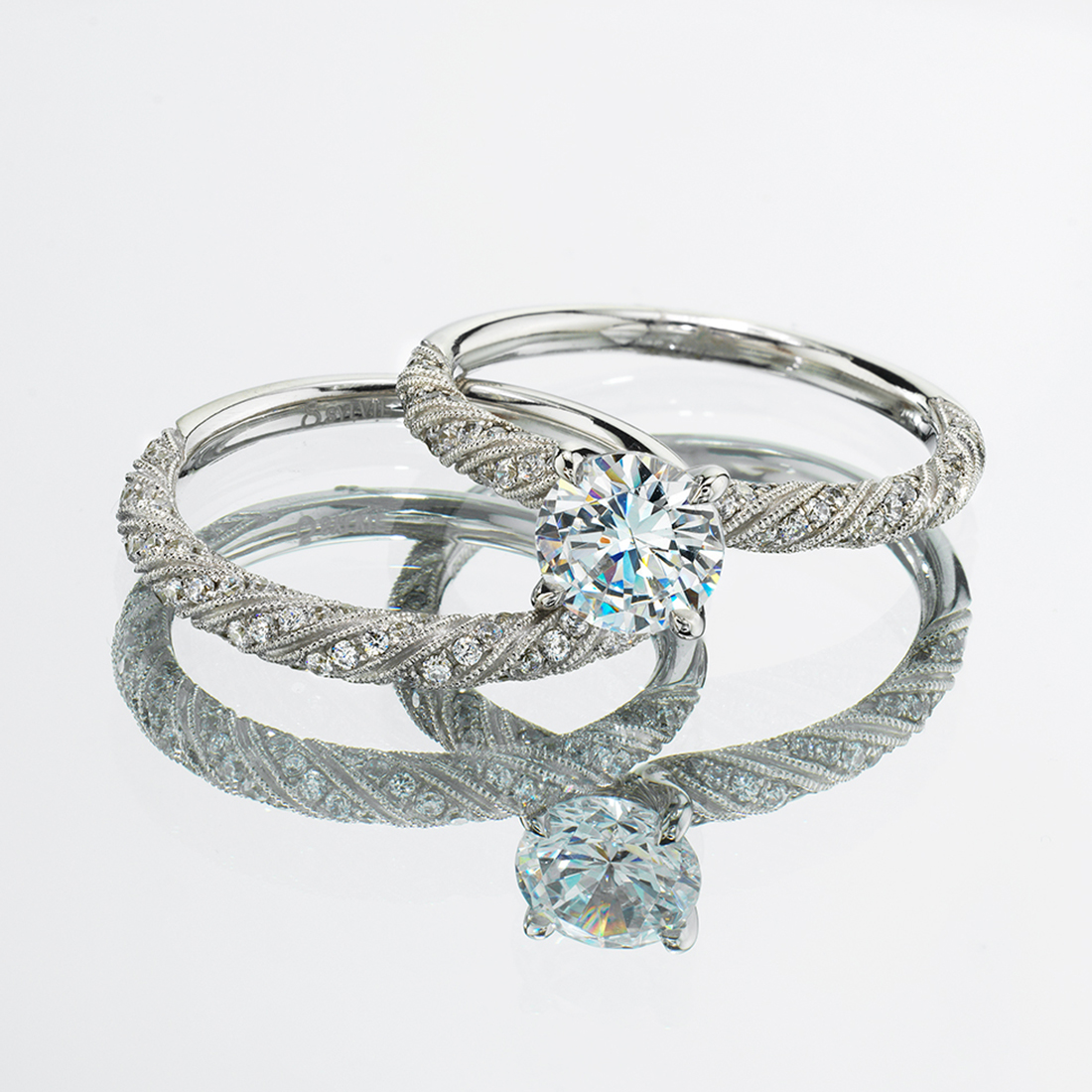 Elegant Couple Rings 14k Plated Inlaid Shining Zirconia Wide - Temu