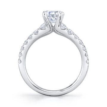 White Gold Oval Cut Classic Engagement Ring - Veronique