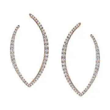 White Gold Modern Diamond Hoop Earrings