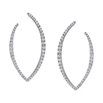 White Gold Modern Diamond Hoop Earrings