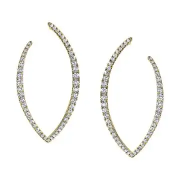 White Gold Modern Diamond Hoop Earrings