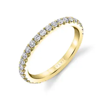 White Gold Thick Pave Wedding Band - Vanessa