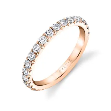 White Gold Wide Pave Wedding Band - Querida