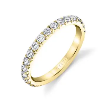 White Gold Wide Pave Wedding Band - Querida