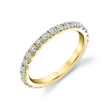 White Gold Thick Pave Wedding Band - Malencia