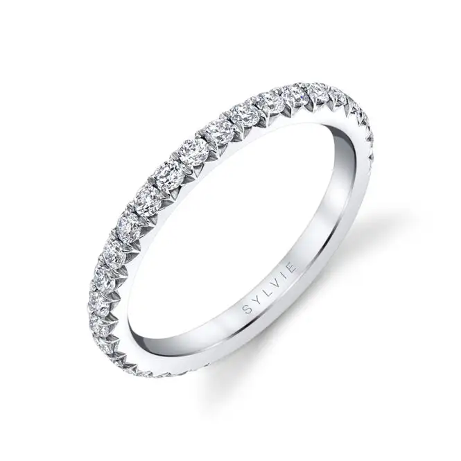 thick pave wedding band