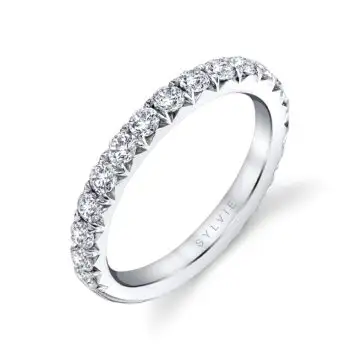 White Gold Classic Wide Wedding Band - Marlise